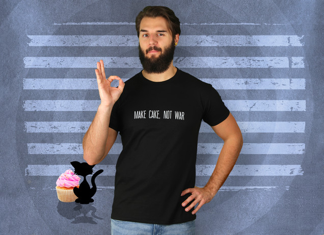 Herren T-Shirt Make Cake, Not War