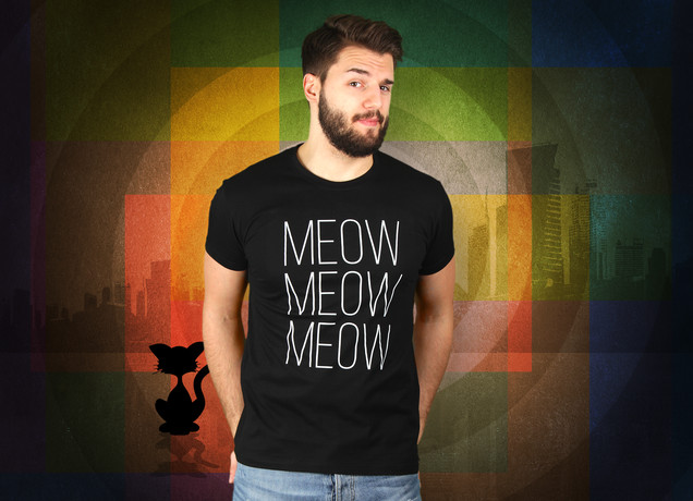 Herren T-Shirt Meow Meow Meow