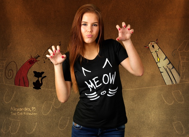 Damen T-Shirt Meow You There