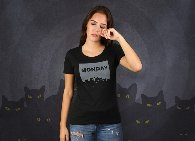 Damen T-Shirt Monday Cats