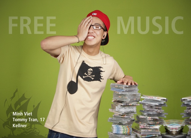 Herren T-Shirt Music Piracy