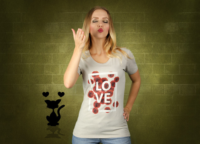 Damen T-Shirt Red Roses Of Love