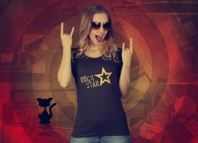 Damen T-Shirt Rock Star