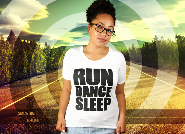 Damen T-Shirt Run Dance Sleep