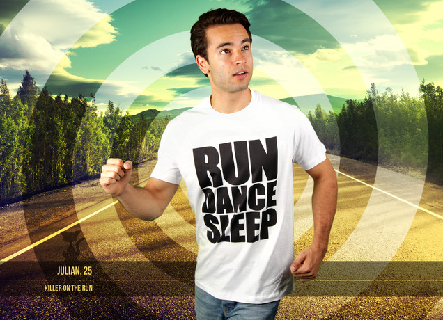 Herren T-Shirt Run Dance Sleep