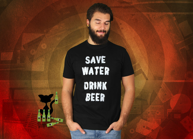 Herren T-Shirt Save Water Drink Beer