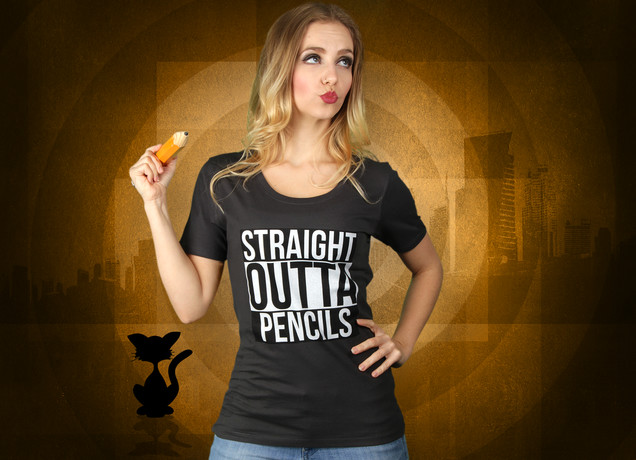 Damen T-Shirt Straight Outta Pencils