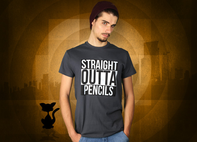 Herren T-Shirt Straight Outta Pencils