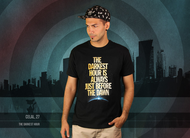 Herren T-Shirt The Darkest Hour is Always Just Before The Down