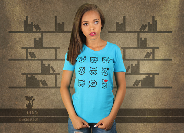 Damen T-Shirt The Nine Moods Of a Cat