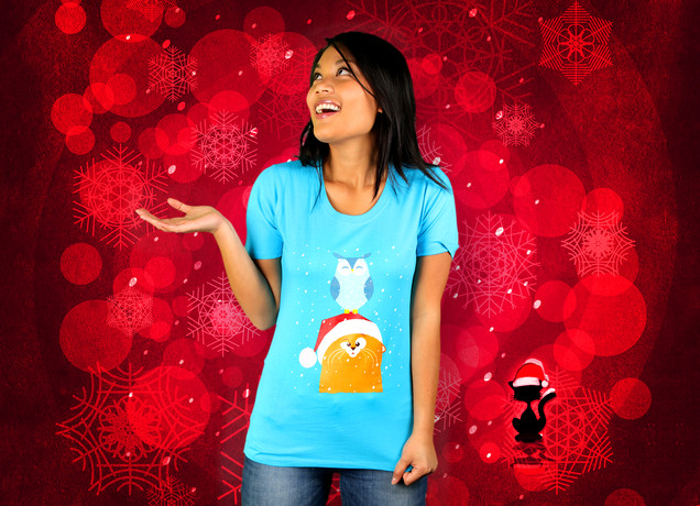 Damen T-Shirt The Wonderfull CatOwlic Christmas