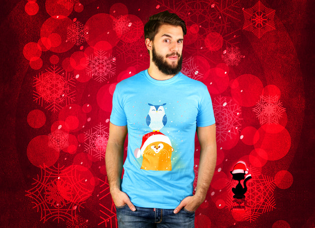Herren T-Shirt The Wonderfull CatOwlic Christmas