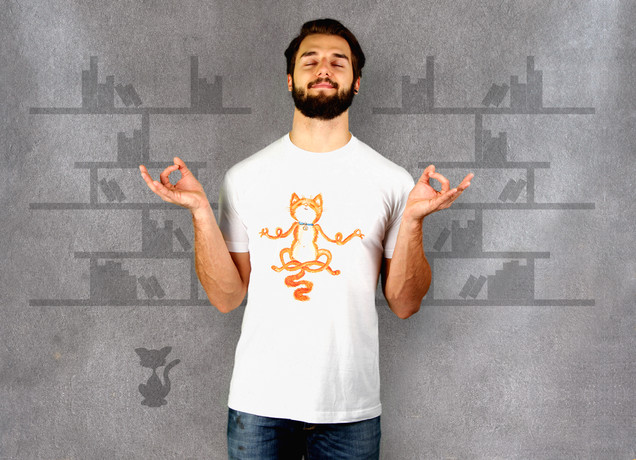 Herren T-Shirt The Yoga Cat