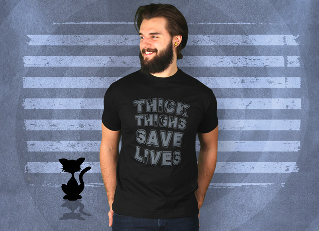 Herren T-Shirt Thick Thighs Save Lives