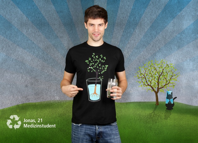 Herren T-Shirt Tree In A Glass