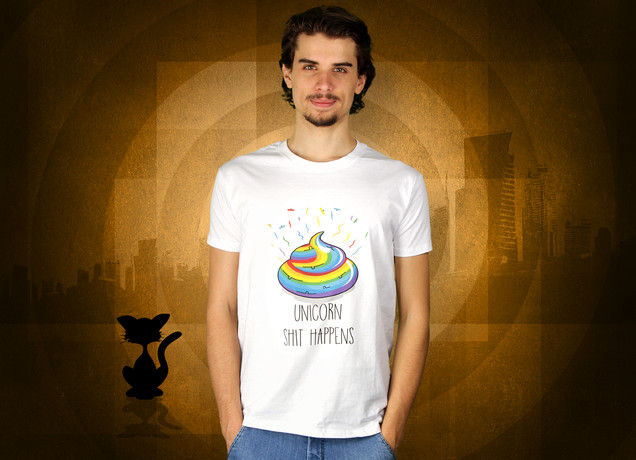 Herren T-Shirt Unicorn Shit Happens