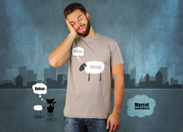 Herren T-Shirt Von Schafen, Schaffen und Schlafen