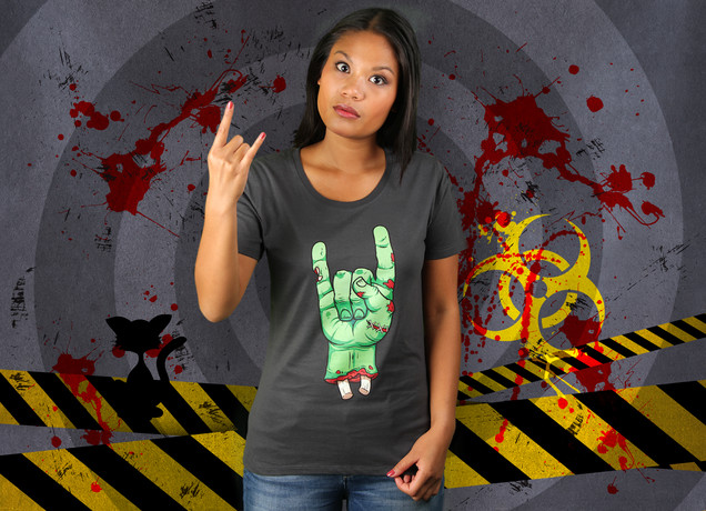 Damen T-Shirt Zombie Rock